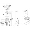 Комплект мебели VITRA MIA 60 см с ящиками (тумба, раковина, зеркало c подсветкой), кордоба 75103
